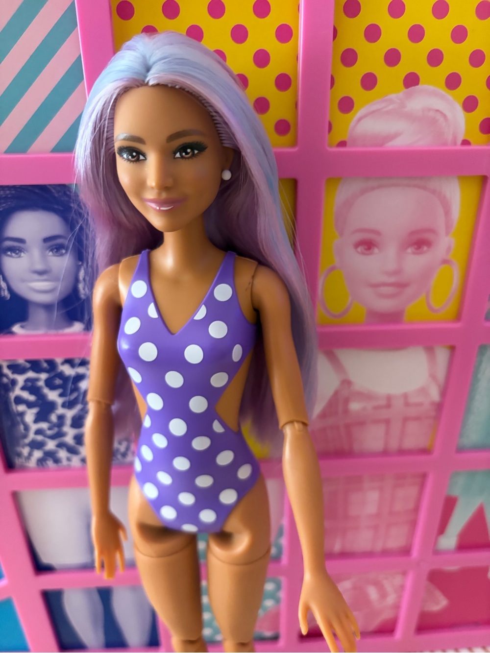 Barbie Purple Polka Dot One-Piece Swimsuit